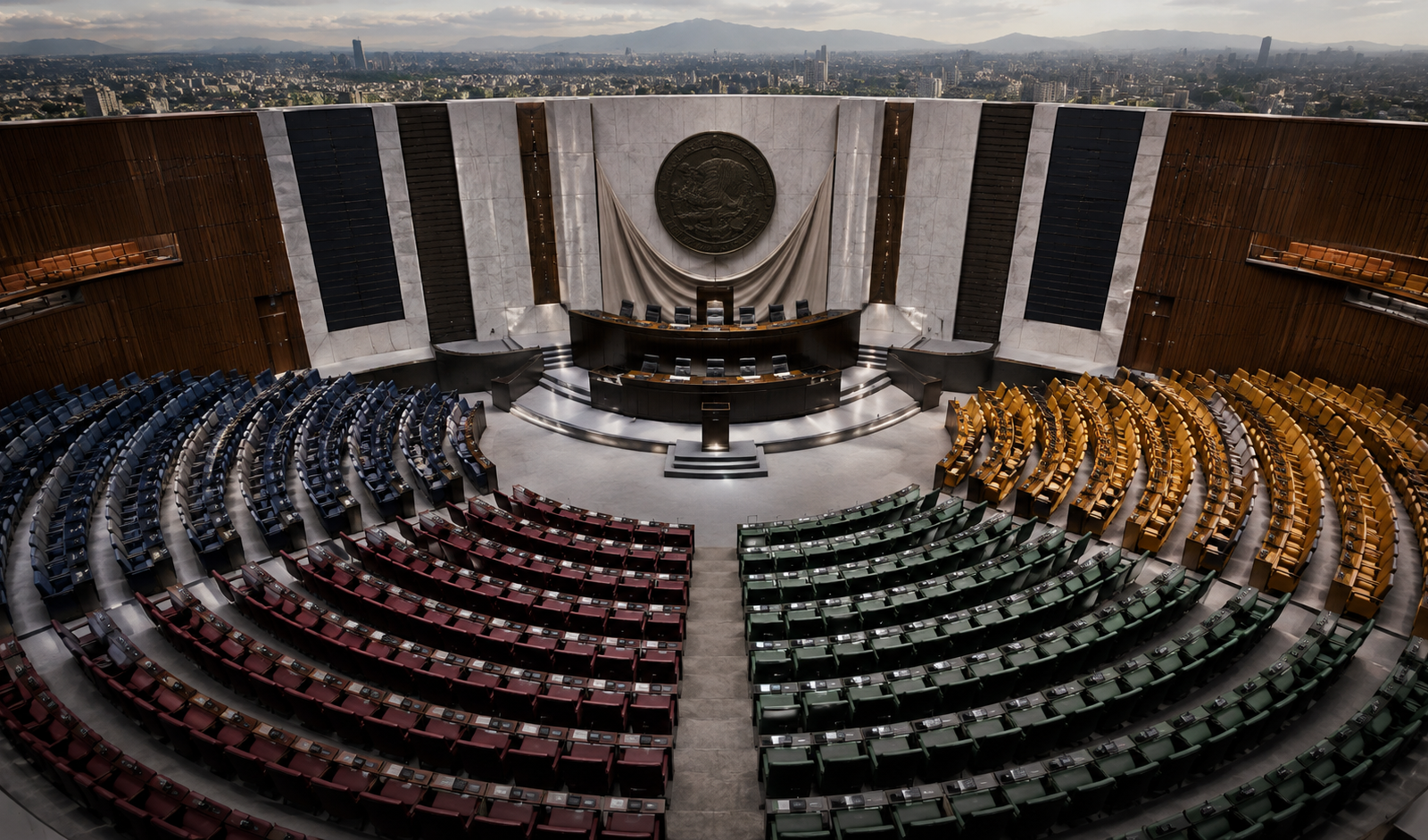 Ilustración editorial sobre los escenarios para la Cámara de Diputados después de 2027